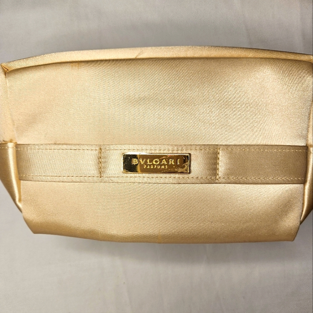 Bulgari Cream Satin Make Up Pouch